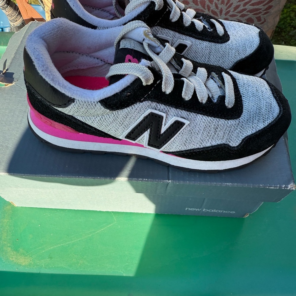 New Balance Black, White, and Pink Sneakers